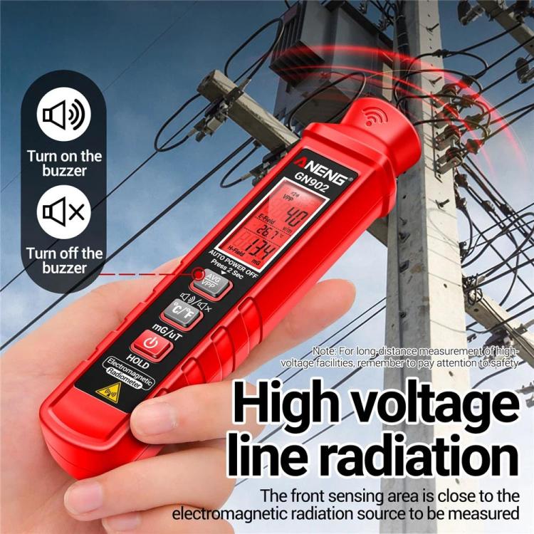Detector de alarma de radiación electromagnética por emisión de campo eléctrico ANENG, GN902