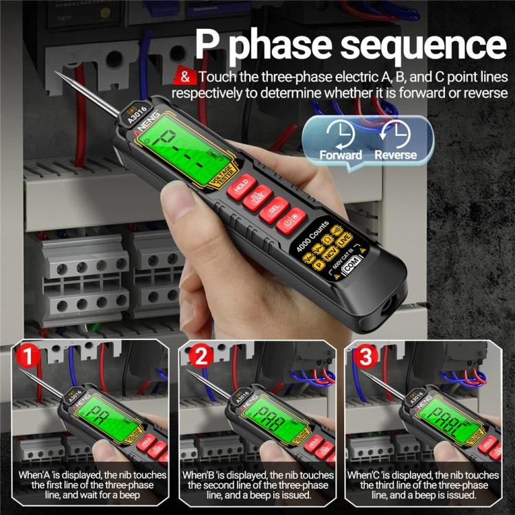 Multímetro digital inteligente ANENG para reparación de automóviles tipo lápiz, A3016 Lithium Battery, A3015 Battery