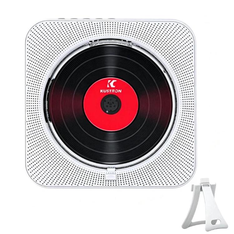 Reproductor de CD recargable de pared KUSTRON Home con altavoz Bluetooth y reproductor de música con cubierta, US Plug, EU Plug, UK Plug, AU Plug