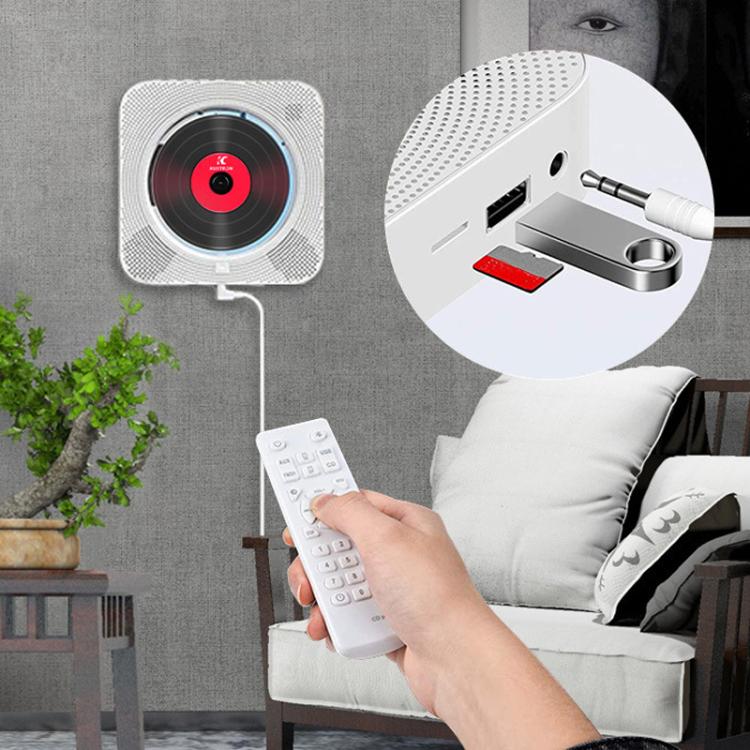 Reproductor de CD recargable de pared KUSTRON Home con altavoz Bluetooth y reproductor de música con cubierta, US Plug, EU Plug, UK Plug, AU Plug
