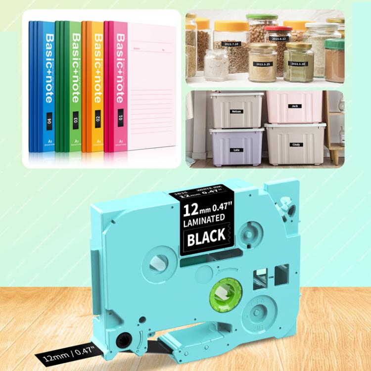 Cinta de impresora Phomemo de 12 mm x 8 m compatible con impresoras de etiquetas P3200/E1000/D1000, TP-BK, WH-BK, RD-BK, BL-BK, YL-BK, GN-BK, SL-BK, GD-BK, TB-BK, WH-RD, WH-BL, TP-WH, BK-WH, RD-WH, BL-WH, TB-WH, LP-BK, CBL-WH-BK, CBL-YL-BK, CBL-GN-BK  ...