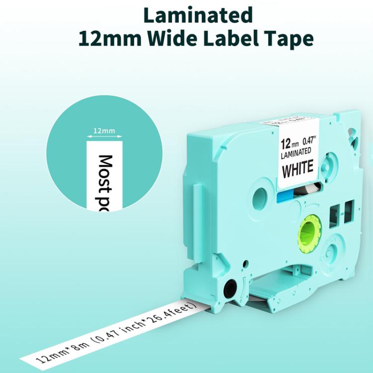 Cinta de impresora Phomemo de 12 mm x 8 m compatible con impresoras de etiquetas P3200/E1000/D1000, TP-BK, WH-BK, RD-BK, BL-BK, YL-BK, GN-BK, SL-BK, GD-BK, TB-BK, WH-RD, WH-BL, TP-WH, BK-WH, RD-WH, BL-WH, TB-WH, LP-BK, CBL-WH-BK, CBL-YL-BK, CBL-GN-BK  ...