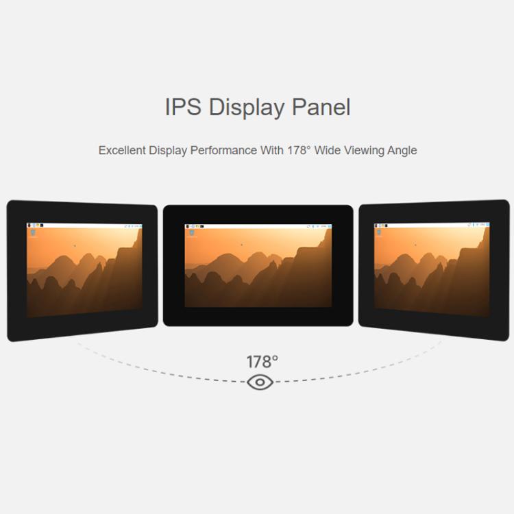 Panel táctil capacitivo IPS de 5 pulgadas con cristal templado DSI de WAVESHARE, Standard, With Case