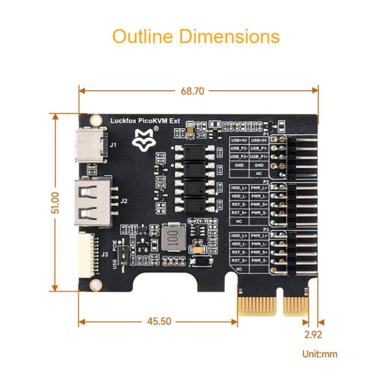 Tarjeta de expansión WAVESHARE Luckfox PicoKVM con interfaz USB PCIe universal