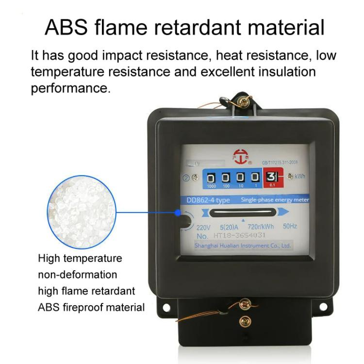 Medidor de electricidad mecánico monofásico de alta precisión para uso doméstico de Hutai, 5-20A, 10-40A, 15-60A, 20-80A, 30-100A