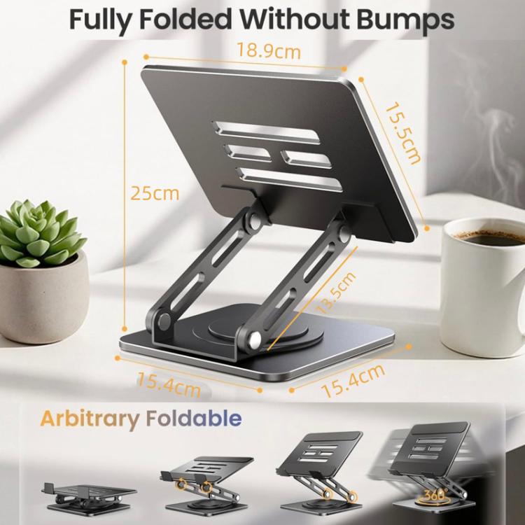 Soporte metálico giratorio y ajustable en altura para tablet de 16 pulgadas, ideal para juegos de escritorio y como soporte de refrigeración., P2038L