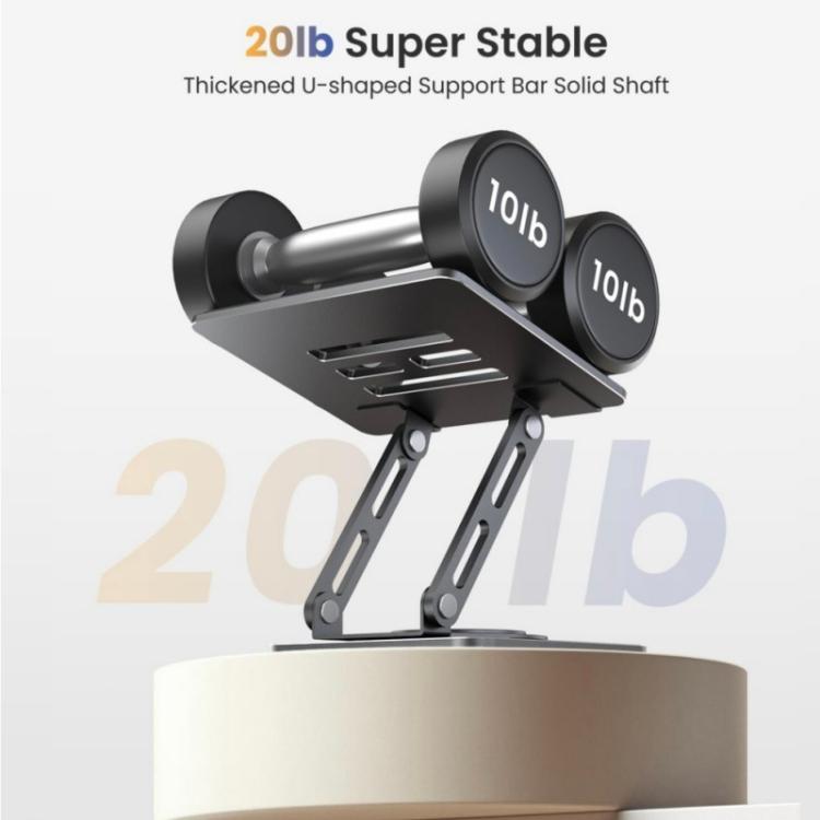 Soporte metálico giratorio y ajustable en altura para tablet de 16 pulgadas, ideal para juegos de escritorio y como soporte de refrigeración., P2038L