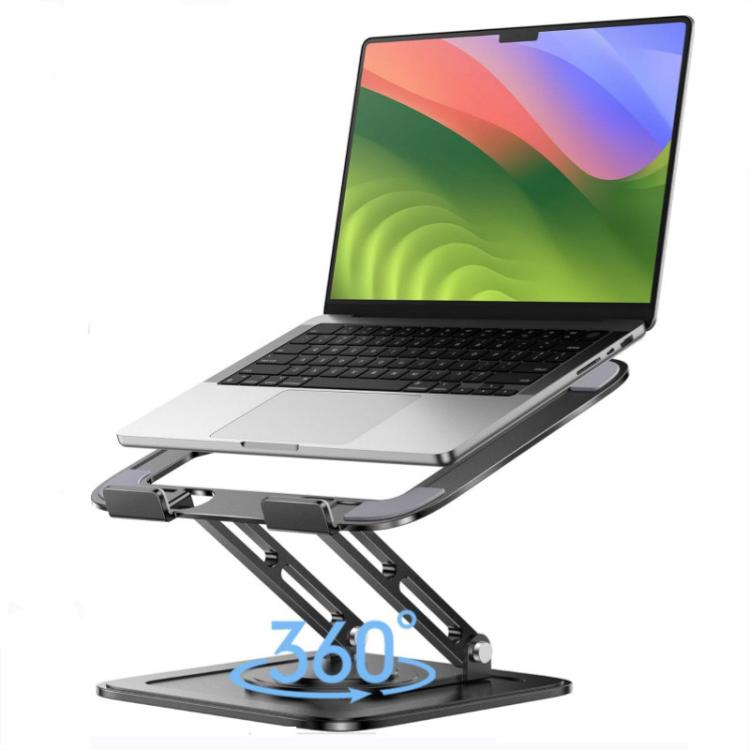 Soporte para ordenador metálico ventilado, plegable, con altura ajustable y rotación de 360 grados., NH-02Pro