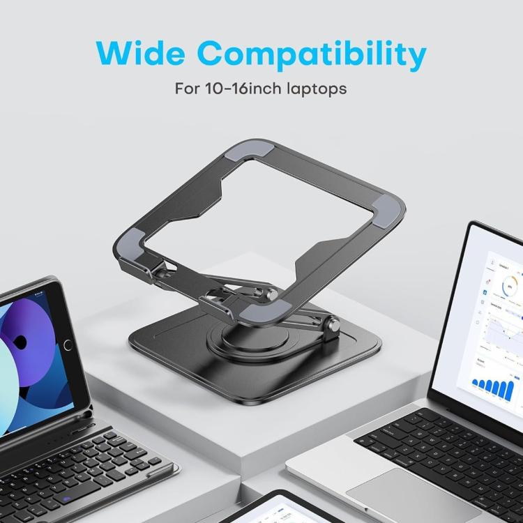 Soporte para ordenador metálico ventilado, plegable, con altura ajustable y rotación de 360 grados., NH-02Pro