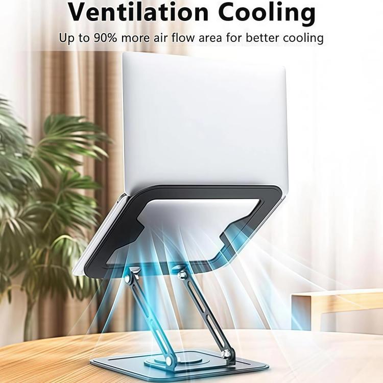 Soporte para ordenador metálico ventilado, plegable, con altura ajustable y rotación de 360 grados., NH-02Pro