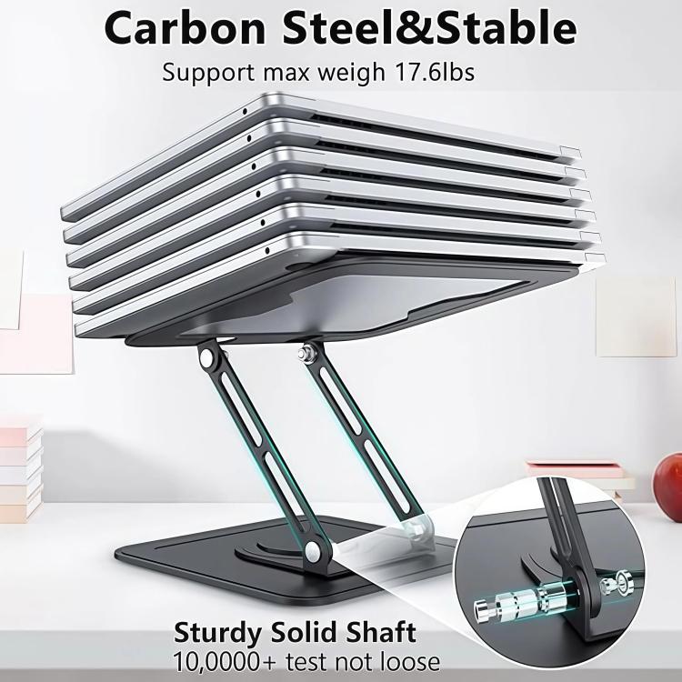 Soporte para ordenador metálico ventilado, plegable, con altura ajustable y rotación de 360 grados., NH-02Pro