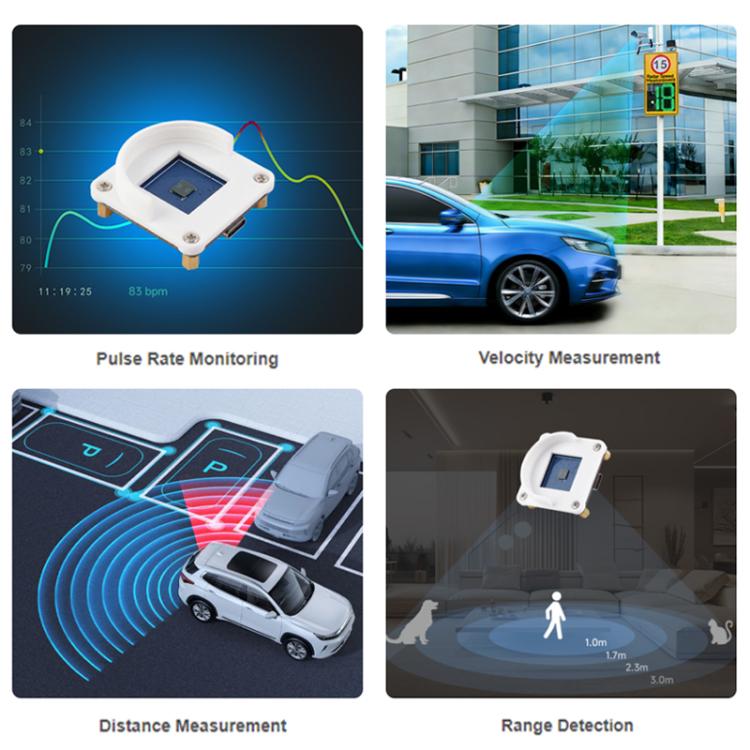 Módulo de radar de detección de micromovimientos de ondas milimétricas WAVESHARE de 60 GHz, Without Base, With Base