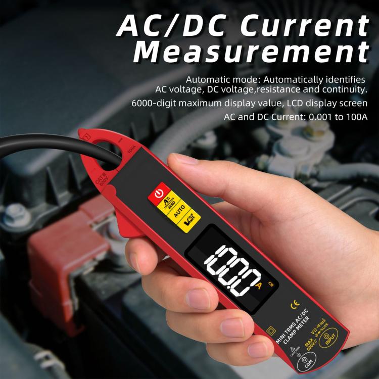 Multímetro de pinza inteligente de alta precisión AC/DC 100A 6000 cuentas, UX1
