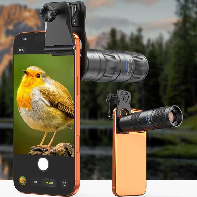 Kit de teleobjetivo APEXEL TeleZoom con zoom 5-10X para smartphone con clip universal todo en uno., APL-T5-10X