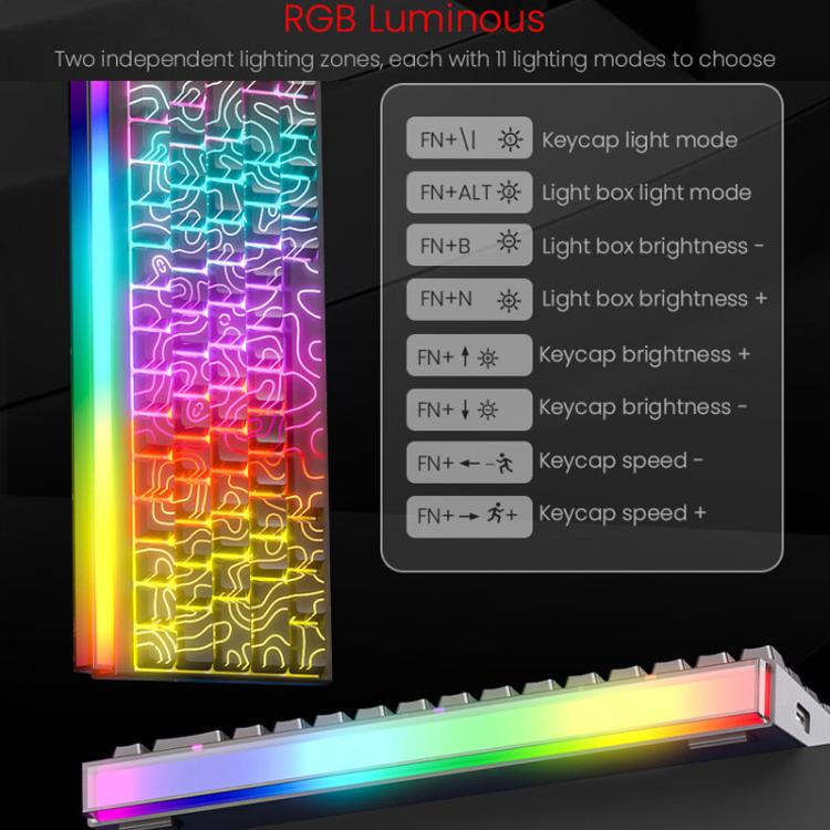 Teclado mecánico RGB iMICE GK-170 con cable USB-C de 1,5 m y teclas intercambiables en caliente de 68 teclas., GK-170