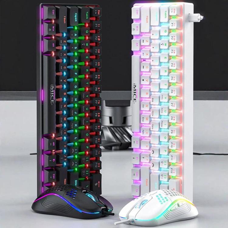 Conjunto de teclado y ratón mecánico para juegos con cable iMICE MK-X30 con iluminación RGB personalizable y cable de 1,5 m.