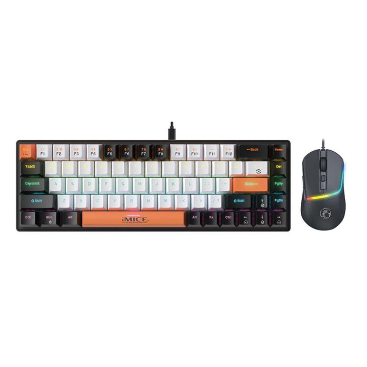 Teclado y ratón mecánico para juegos con cable iMICE MK-X20 con iluminación RGB ajustable