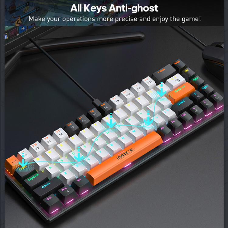 Teclado y ratón mecánico para juegos con cable iMICE MK-X20 con iluminación RGB ajustable