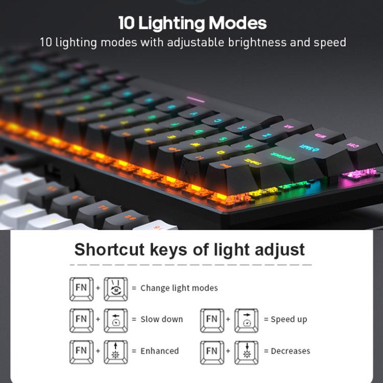 Teclado y ratón mecánico para juegos con cable iMICE MK-X20 con iluminación RGB ajustable
