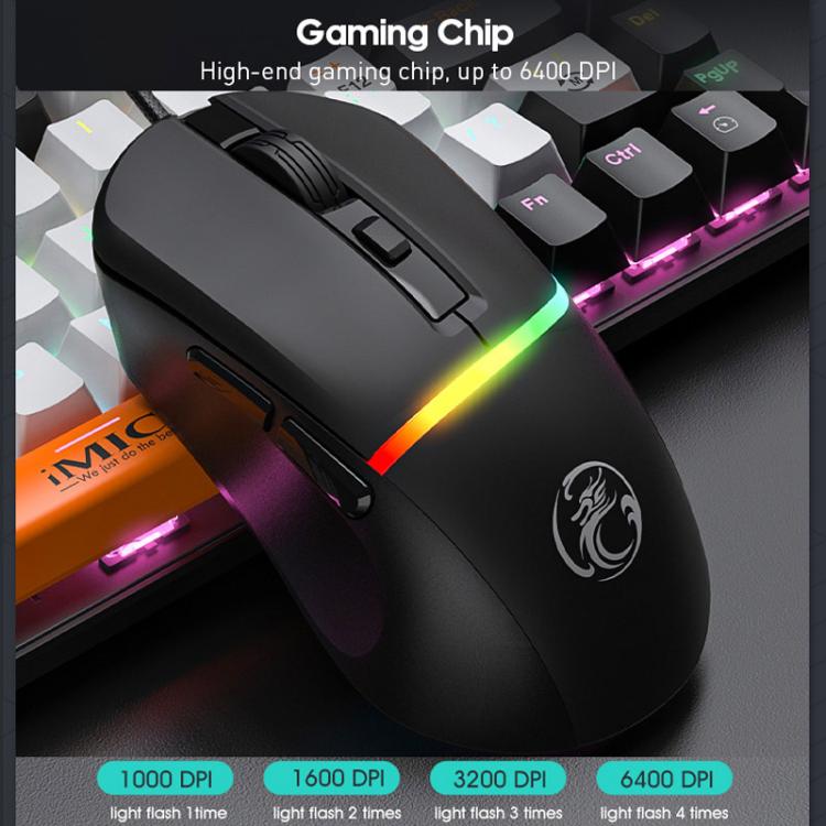 Teclado y ratón mecánico para juegos con cable iMICE MK-X20 con iluminación RGB ajustable