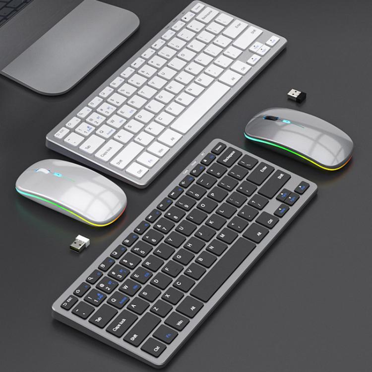 Conjunto de teclado y ratón inalámbricos recargables de modo dual iMICE WK-102 con puerto USB tipo C