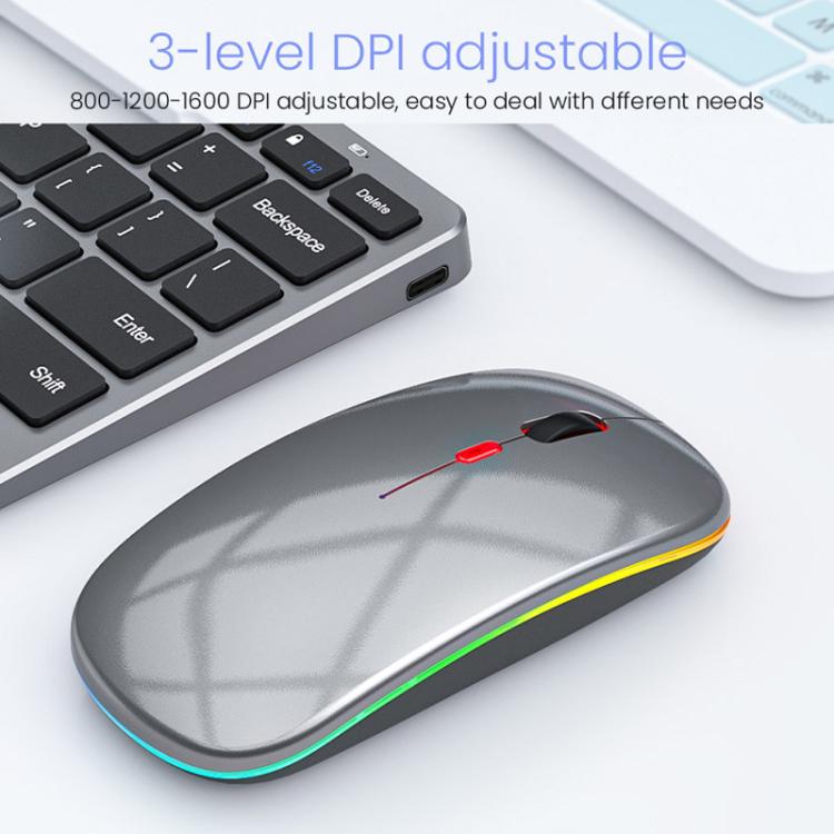 Conjunto de teclado y ratón inalámbricos recargables de modo dual iMICE WK-102 con puerto USB tipo C