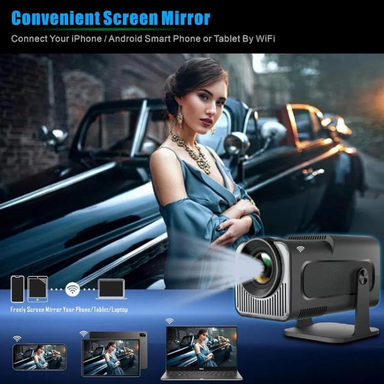 Proyector portátil HY320 Mini Android 11 4K HD con WiFi 6, Bluetooth, rotación de 180 grados y duplicación de pantalla inalámbrica., UK Plug, US Plug, EU Plug