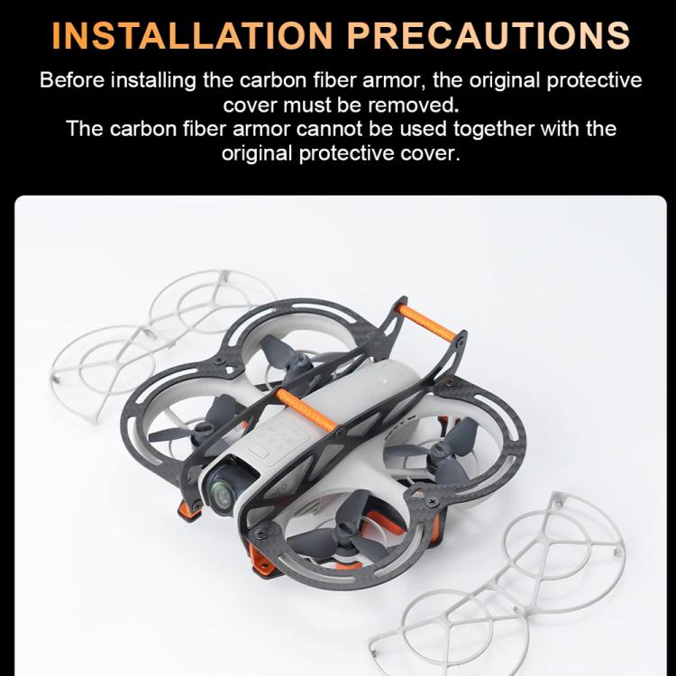 Para DJI Neo RCSTQ, protector de parachoques anticolisión de fibra de carbono completa