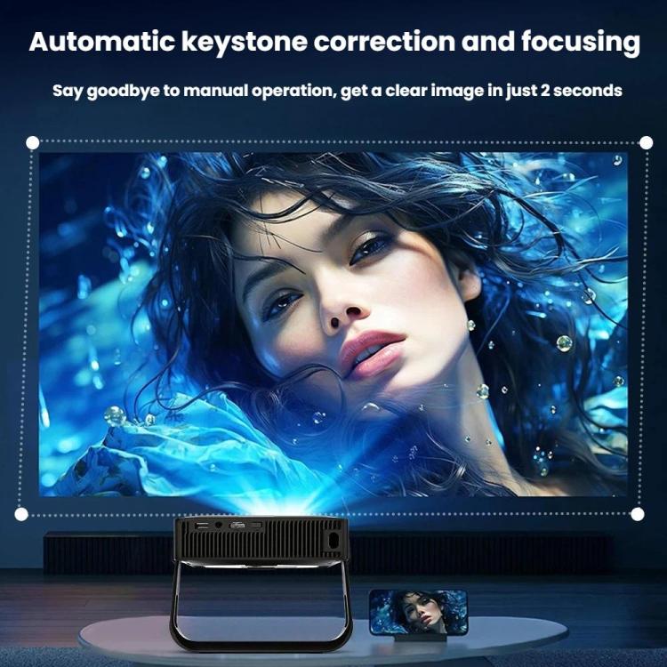 Proyector portátil ultrafino R6 HD 1080P con enfoque automático. Mini proyector para el hogar., US Plug, EU Plug, UK Plug, AU Plug
