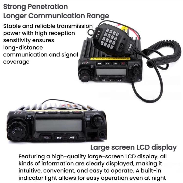 Radio bidireccional inalámbrica para vehículos exteriores TYT TH-9000D de alta potencia, alcance de 1 a 50 km.
