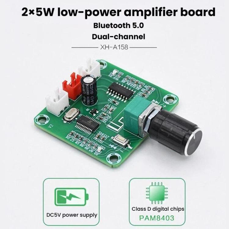 Placa amplificadora Bluetooth 5.0 PAM8403 para proyectos de bricolaje., XH-A158