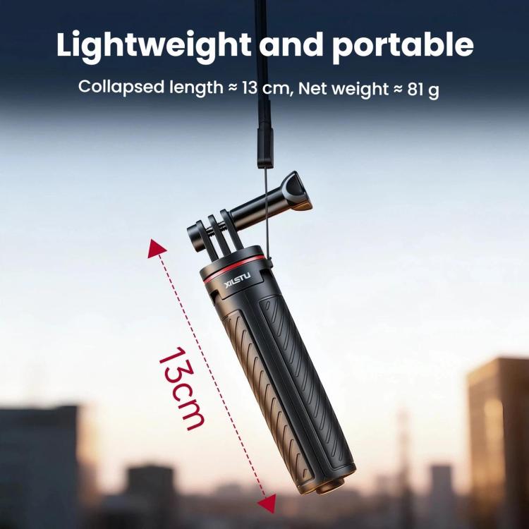 Trípode mini automático desplegable XILETU XS-22, palo selfie, monopié extensible ajustable de 13 a 30 cm para cámaras de acción.