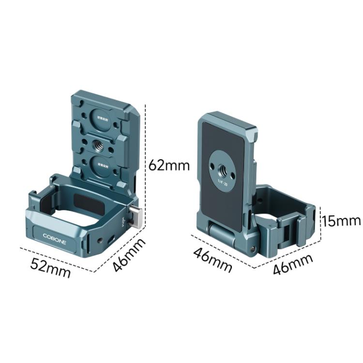 Adaptador de liberación rápida COBONE con soporte de extensión magnético, orificio para tornillo de 1/4 de pulgada y zapata fría para DJI Osmo Pocket 3, CPK-2