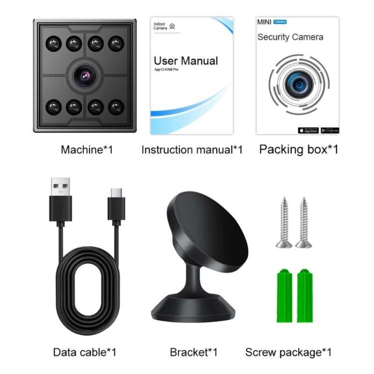 Mini cámara inalámbrica M09 HD con visión nocturna infrarroja y detección de movimiento, monitor WiFi.