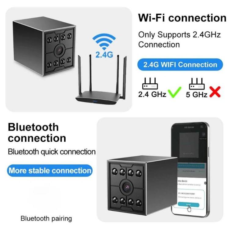 Mini cámara inalámbrica M09 HD con visión nocturna infrarroja y detección de movimiento, monitor WiFi.