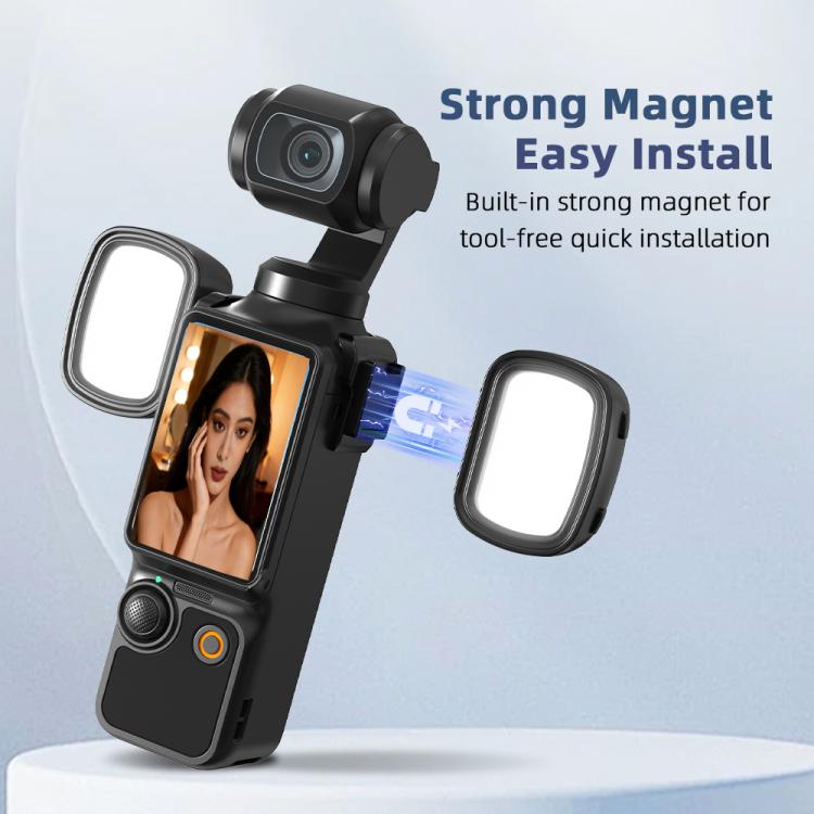 Luz de relleno magnética portátil Flymile para DJI Pocket 3 para fotografía.
