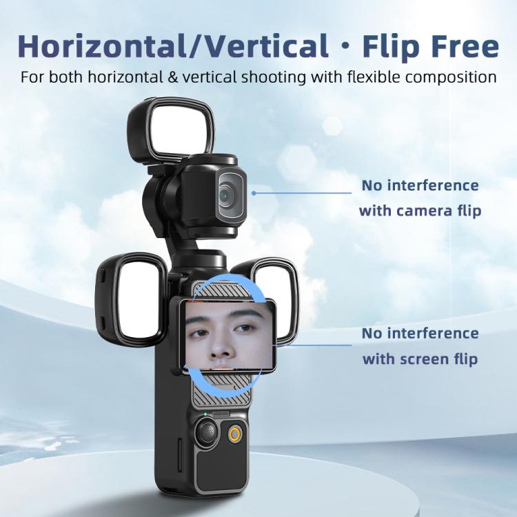 Luz de relleno magnética portátil Flymile para DJI Pocket 3 para fotografía.