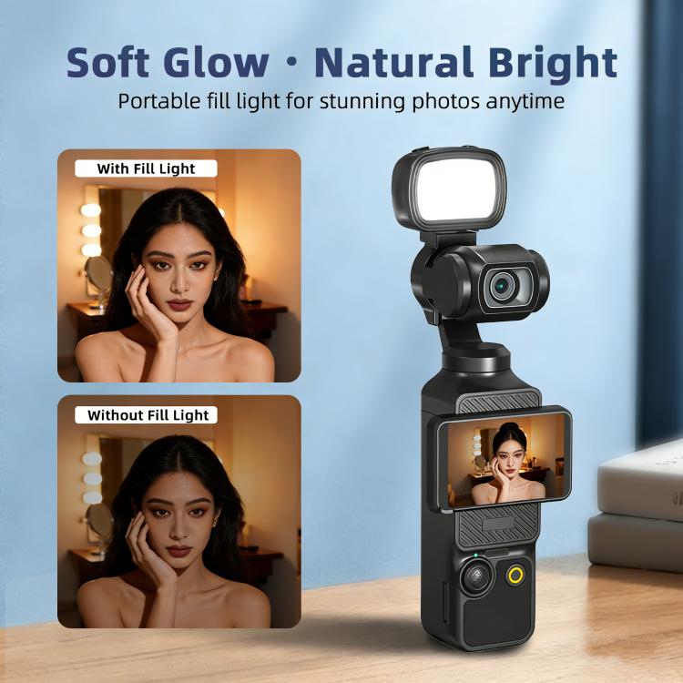 Luz de relleno magnética portátil Flymile para DJI Pocket 3 para fotografía.