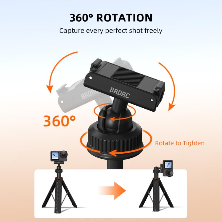 Trípode de liberación rápida con palo selfie extendido BRDRC para DJI Osmo Action 5 Pro / Osmo 360, AC6039_2