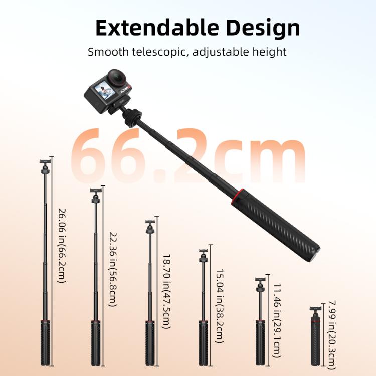 Trípode de liberación rápida con palo selfie extendido BRDRC para DJI Osmo Action 5 Pro / Osmo 360, AC6039_2