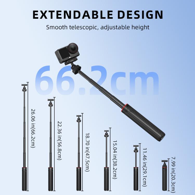 Trípode de liberación rápida con palo selfie extendido BRDRC para DJI Osmo Action 6 / Nano, AC6039_1