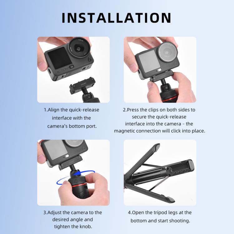 Trípode de liberación rápida con palo selfie extendido BRDRC para DJI Osmo Action 6 / Nano, AC6039_1