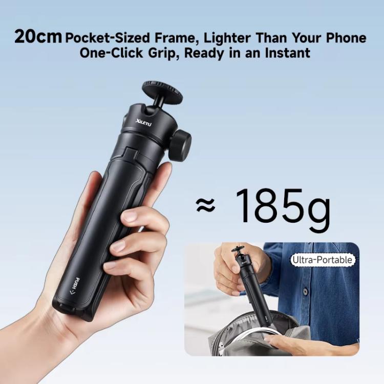 Trípode para selfies XILETU XS-21 con apertura automática al tocar el suelo y rótula metálica universal de 200-402 mm.