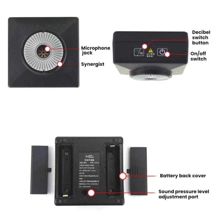 Probador de fuente de sonido SMART SENSOR Clase 1 para nivel de sonido y nivel de ruido, ST04A