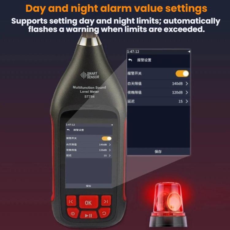 Detector estadístico de decibelios de alta precisión SMART SENSOR, ST754