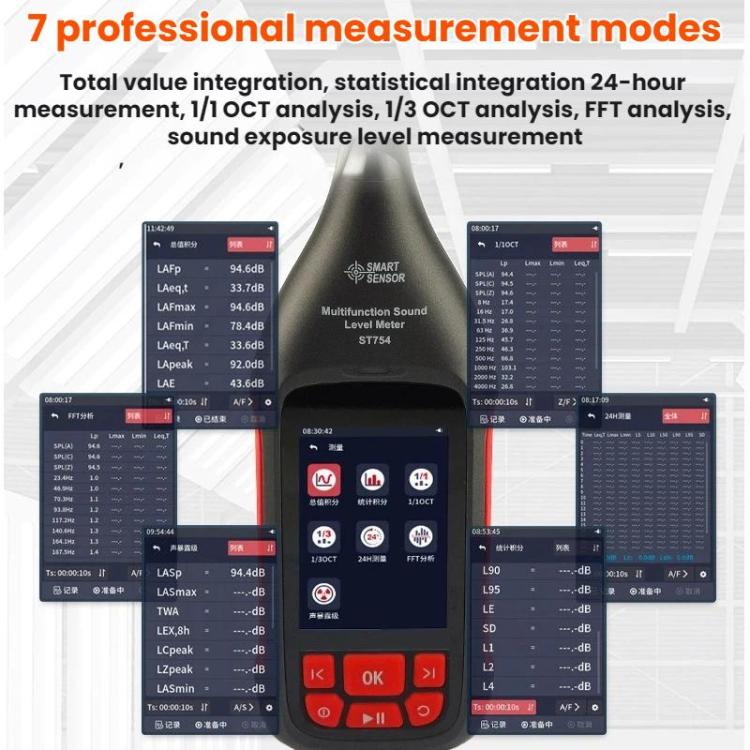 Detector estadístico de decibelios de alta precisión SMART SENSOR, ST754