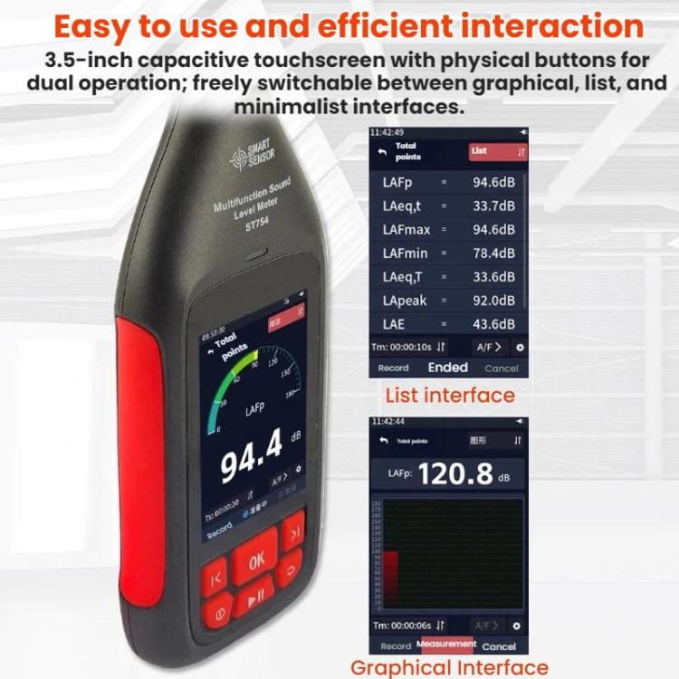 Detector estadístico de decibelios de alta precisión SMART SENSOR, ST754