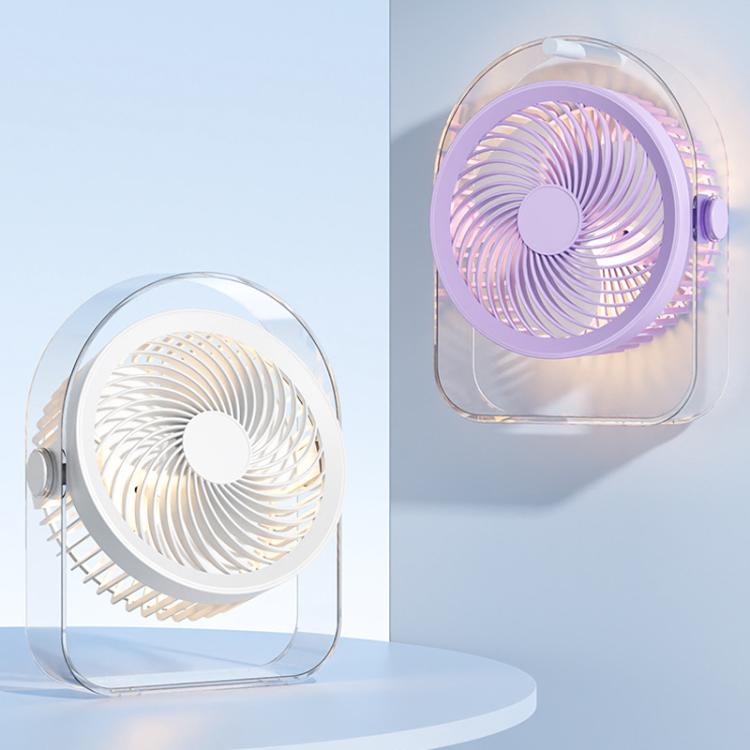 Ventilador silencioso de escritorio para exteriores con luz nocturna, White Direct Plug, Purple Direct Plug, White Rechargeable, Purple Rechargeable