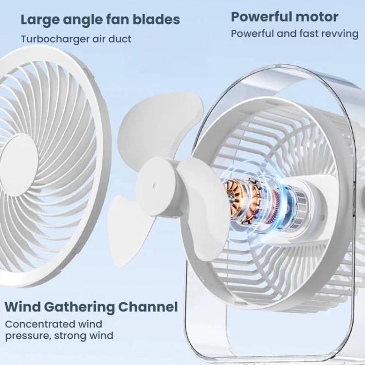 Ventilador silencioso de escritorio para exteriores con luz nocturna, White Direct Plug, Purple Direct Plug, White Rechargeable, Purple Rechargeable