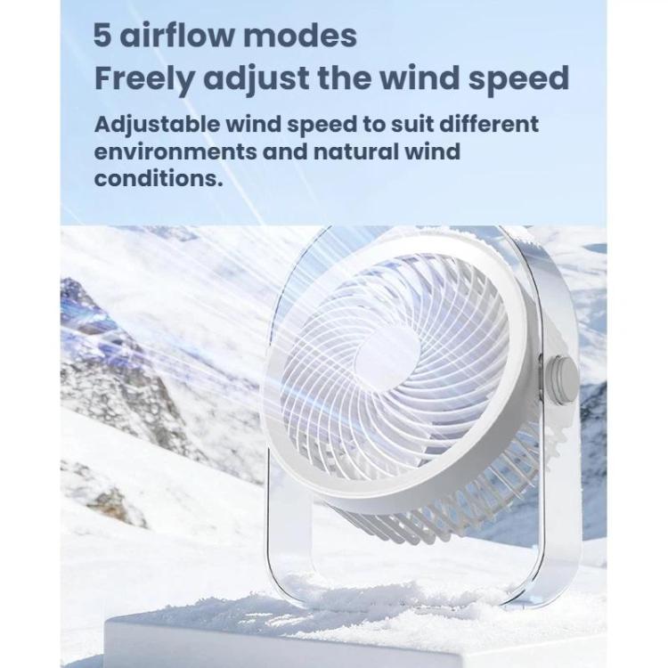 Ventilador silencioso de escritorio para exteriores con luz nocturna, White Direct Plug, Purple Direct Plug, White Rechargeable, Purple Rechargeable